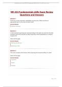 NR-224 Fundamentals skills Exam Review  Questions and Answers