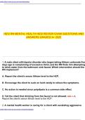  HESI RN MENTAL HEALTH HESI REVIEW EXAM QUESTIONS AND ANSWERS GRADED A&plus; 2025
