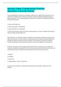 Nursing Today Fundamentals Practice Questions Correctly Solved 