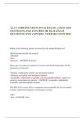 ALAT CERTIFICATION FINAL EXAM LATEST 2024&sol;2025 QUESTIONS AND ANSWERS &lpar;REAL EXAM &rpar; 200 QUESTIONS AND ANSWERS &lpar;VERIFIED ANSWERS&rpar;