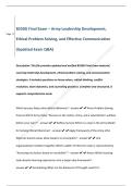 B250G Final Exam &ndash; Army Leadership Development&comma;   Ethical Problem Solving&comma; and Effective Communication  &lpar;Updated Exam Q&A&rpar; 