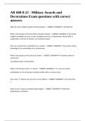 AR 600-8-22 - Military Awards and Decorations Exam questions with correct answers