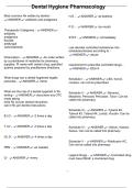 Dental Hygiene Pharmacology