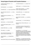 Dental Hygiene Prometric with Complete Solutions
