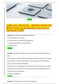 ATHLETIC TRAINING - SPORTS MEDICINE HOSA Practice Exam Questions and Answers Top Rated A&plus;2025