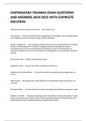 MATHNASIUM TRAINING EXAM QUESTIONS AND ANSWERS 20242025 WITH COMPLETE SOLUTION