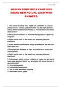 HESI RN PEDIATRICS EXAM 2025  BRAND NEW ACTUAL EXAM WITH  ANSWERS&period; 
