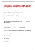 MATH GRADE 7 EXAM QUESTIONS AND ANSWERS 2024&semi; &lpar;ALREADY PASSED IN FIRST ATTEMPT 100&percnt;&rpar;