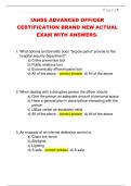 IAHSS ADVANCED OFFICER  CERTIFICATION BRAND NEW ACTUAL  EXAM WITH ANSWERS&period;