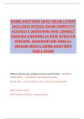 NBME ANATOMY SHELF EXAM LATEST 2025-2026 ACTUAL EXAM COMPLETE WITH ACCURATE QUESTIONS AND CORRECT VERIFIED ANSWERS &lpar;A NEW UPDATED VERSION&rpar;  GUARANTEED PASS A&plus; &lpar;BRAND NEW&excl;&excl;&rpar; NBME ANATOMY SHELF EXAM
