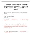 TCDHA RAD 1 Exam Actual Exam &vert; Complete Questions and Correct Answers &vert; Graded A&plus; &vert; Verified Answers &vert; Latest Version 2025 &vert; Just Released