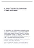 FLORIDA INSURANCE EXAM WITH CORRECT ANSWERS