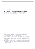 FLORIDA LIFE INSURANCE EXAM WITH COMPLETE SOLUTIONS&period;