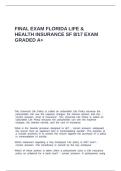 Final Exam Florida Life & Health Insurance SF 8&comma;17 exam graded A&plus;