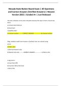 Nevada State Barber Board Exam &vert; All Questions and Correct Answers &lpar;Verified Answers&rpar; &vert; Newest Version 2025 &vert; Graded A&plus; &vert; Just Released