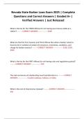 Nevada State Barber Laws Exam 2025 &vert; Complete Questions and Correct Answers &vert; Graded A&plus; &vert; Verified Answers &vert; Just Released