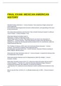 FINAL EXAM MEXICAN AMERICAN HISTORY QUESTIONS WITH CORRECT ANSWERS