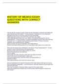 HISTORY OF MEXICO ESSAY QUESTIONS WITH CORRECT ANSWERS