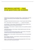 NEW MEXICO HISTORY -- FINAL EXAM QUESTIONS AND ANSWERS
