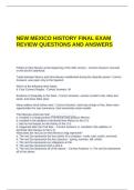 NEW MEXICO HISTORY FINAL EXAM REVIEW QUESTIONS AND ANSWERS