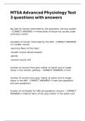 MTSA Advanced Physiology Test 3 questions with answers