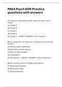 PAEA Psych EOR Practice questions with answers