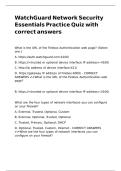 WatchGuard Network Security Essentials Practice Quiz with correct answers&comma;