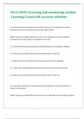 WGU D659 Assessing and monitoring student Learning Exam with accurate detailed solutions 