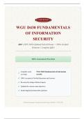 WGU D430 FUNDAMENTALS OF INFORMATION SECURITY 240&plus; &lpar;2025&ndash;2026 Updated&rpar; Solved Exams &plus; 100&percnt; Verified Solutions &vert; Complete Q&A