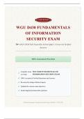 WGU D430 FUNDAMENTALS OF INFORMATION SECURITY EXAM 70&plus; &lpar;2025&ndash;2026 Full Exam Kit&rpar; Solved Q&A &vert; Correct & Verified Answers