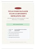 Texas Food Manager Exam Learn2Serve 360training 2026&sol;2027 75&plus; &lpar;Latest Syllabus 2026&sol;2027&rpar; Exam Questions &vert; Verified Model Answers &vert; A&plus; Graded Bank