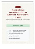 WGU D487 PRE-ASSESSMENT&colon; SECURE SOFTWARE DESIGN &lpar;KEO1&rpar; &lpar;PKEO&rpar; 60&plus; &lpar;2025&ndash;2026 Full Exam Kit&rpar; Solved Q&A &vert; Correct & Verified Answers