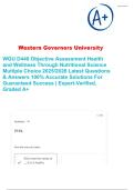 WGU D440 Objective Assessment Health and Wellness Through Nutritional Science Multiple Choice 2025&sol;2026 Latest Questions & Answers 100&percnt; Accurate Solutions For Guaranteed Success &vert; Expert-Verified&comma; Graded A&plus;