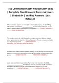 TIES Certification Exam Newest Exam 2025 &vert; Complete Questions and Correct Answers &vert; Graded A&plus; &vert; Verified Answers &vert; Just Released