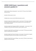 OPER 3100 Exam 1 questions and answers graded A&plus; 