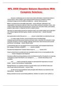 NPL 3050 Chapter Quizzes Questions With Complete Solutions 