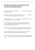 BA 324 Second Exam questions well answered already passed