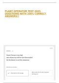 PLANT OPERATOR TEST 2025 QUESTIONS WITH 100&percnt; CORRECT ANSWERS&excl;&excl;