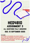 HED4810 Assignment 3 Memo &vert; Due 10 September 2025