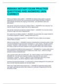 INDIANA NOTARY EXAM PRACTICE QUESTIONS AND ANSWERS 100&percnt; CORRECT