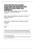 FOOD PROTECTION COURSE QUESTIONS AND ANSWERS WITH COMPLETE SOLUTIONS 100&percnt; CORRECT&excl;&excl;&excl;