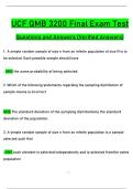 UCF QMB 3200 Final Exam Test  Questions and Answers &lpar;Verified Answers&rpar; 