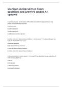 Michigan Jurisprudence Exam questions and answers graded A&plus; updated