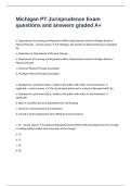 Michigan PT Jurisprudence Exam questions and answers graded A&plus;