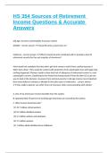 HS 354 Sources of Retirement Income Questions & Accurate Answers