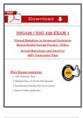Wilkes NSG 526 Exam 1 Clinical Modalities Adv&period; Psych &lpar;Latest 2025 &sol; 2026&rpar; Qs and Ans with Explanation&comma; Pass with Confidence