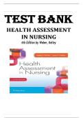 TEST BANK FOR Health Assessment in Nursing 6th Edition by Janet R&period; Weber & Jane H&period; Kelley &comma; ISBN&colon; 9781496344380 &vert;All Chapters Complete&vert; Guide A&plus;