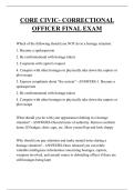 CORE CIVIC- CORRECTIONAL OFFICER FINAL EXAM QUESTIONS AND ANSWERS 2025 