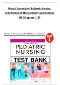 Wong&rsquo;s Essentials of Pediatric Nursing&comma;   11th Edition by Hockenberry and Rodgers   all Chapters 1-31