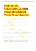 Bail Bond Test 1 Comprehensive Questions &lpar;Frequently Tested&rpar; with Verified Answers Graded A&plus;